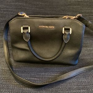 Michael Kors black leather satchel